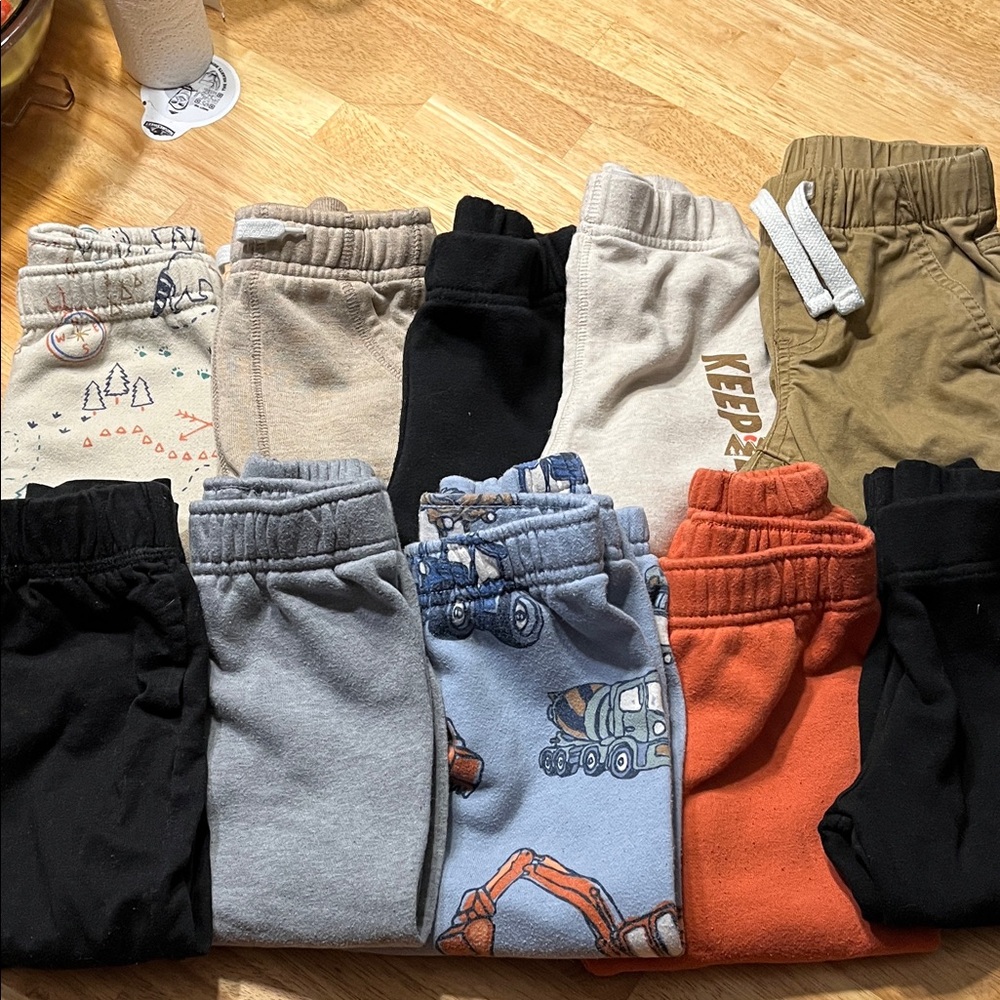 2T Bundle (10) Kids Jogger Pants - Multicolor & Design